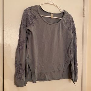 Free people blue grey long sleeve sweater